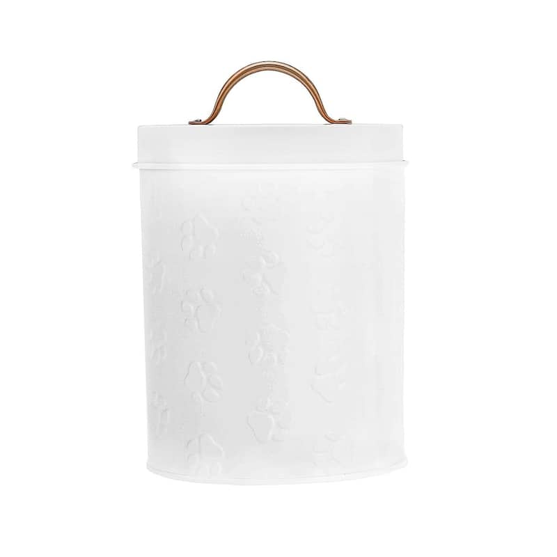 Amici Pet Puppy Paws Canister Small - 64 oz - 64 oz - White