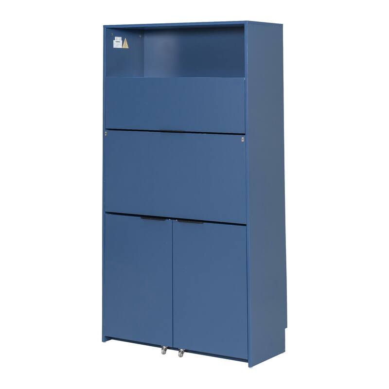 Roomfitters 69 Inch Multifunctional Kitchen Pantry Buffet with Foldable Workstation Desk