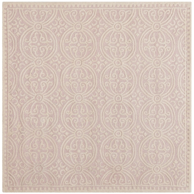 SAFAVIEH Handmade Cambridge Myrtis Moroccan Wool Rug - 4' x 4' Square - Light Pink/Ivory