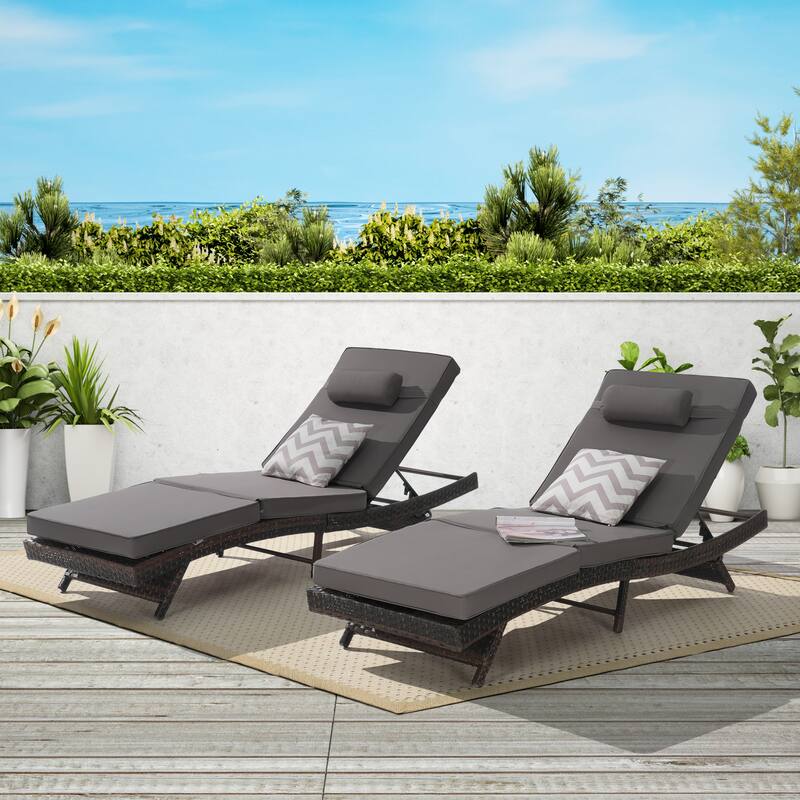 GDFStudio - Ainsley Outdoor Recliner Set for Garden, Patio, and Poolside Lounging