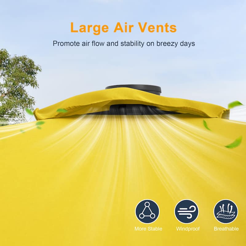 LIVOOSUN 6x9Ft LED Patio Umbrella Weather Resistant Table Umbrella