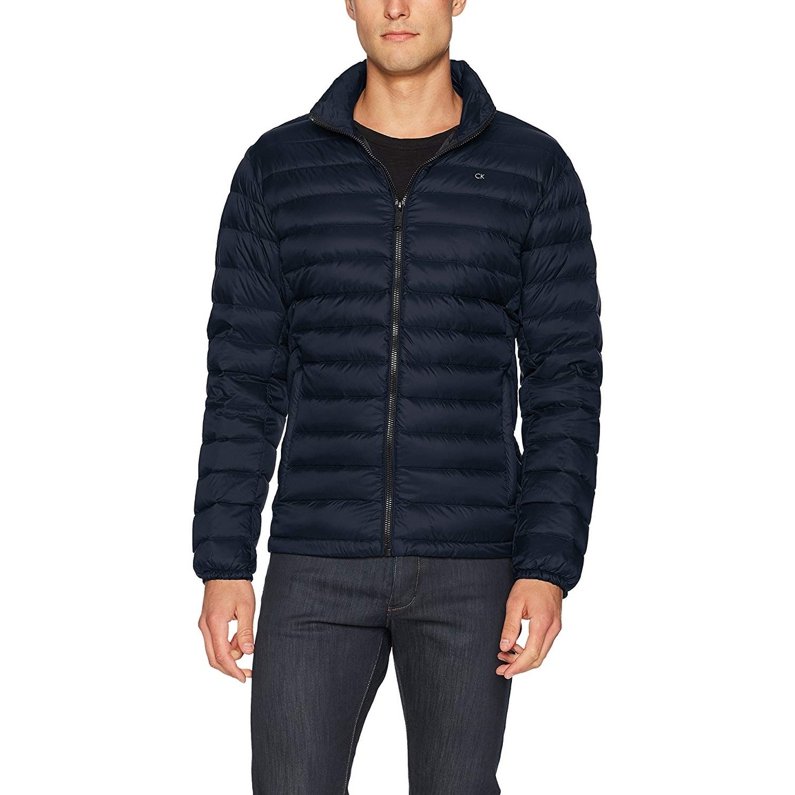 calvin klein men's packable down quilted jacket