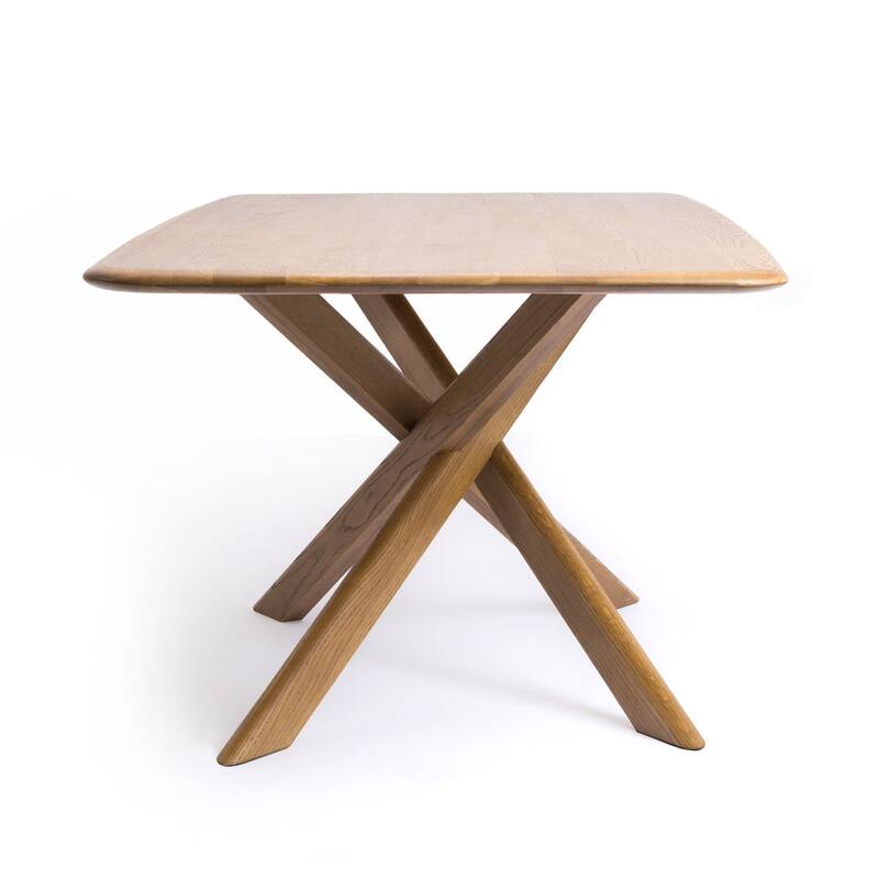 Studio London Cruz Solid Oak Effect Dining Table with Crisscross Base