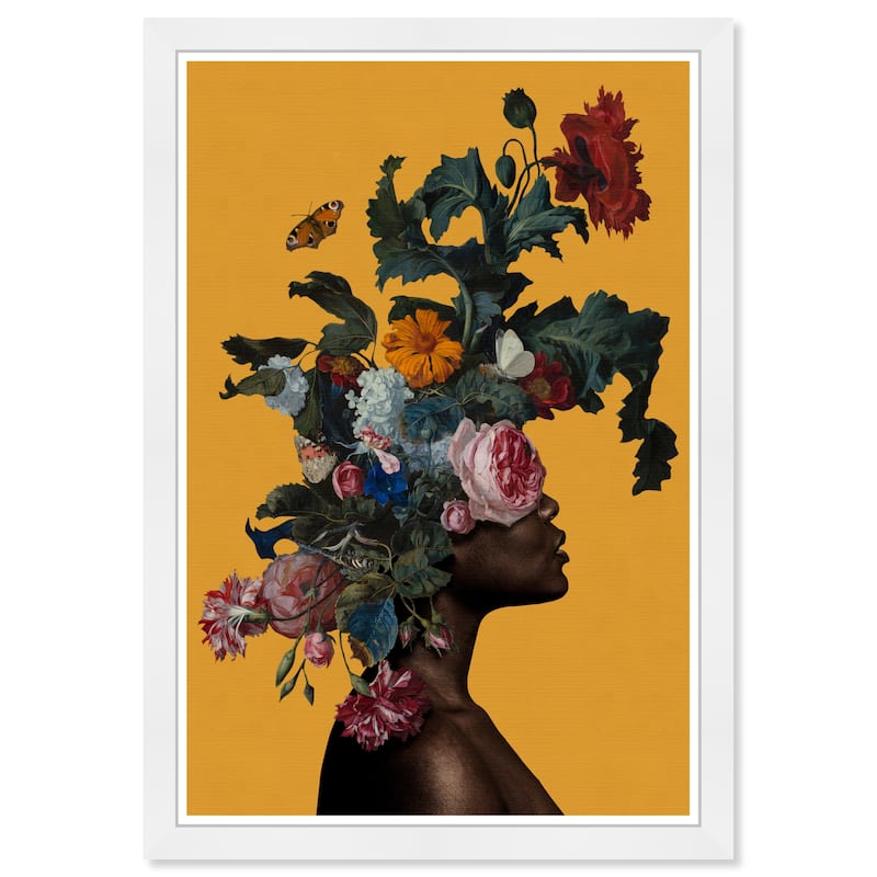 Wynwood Studio Prints People and Portraits Floral Views Yellow and Mustard Modern & Contemporary Wall Art Canvas Print