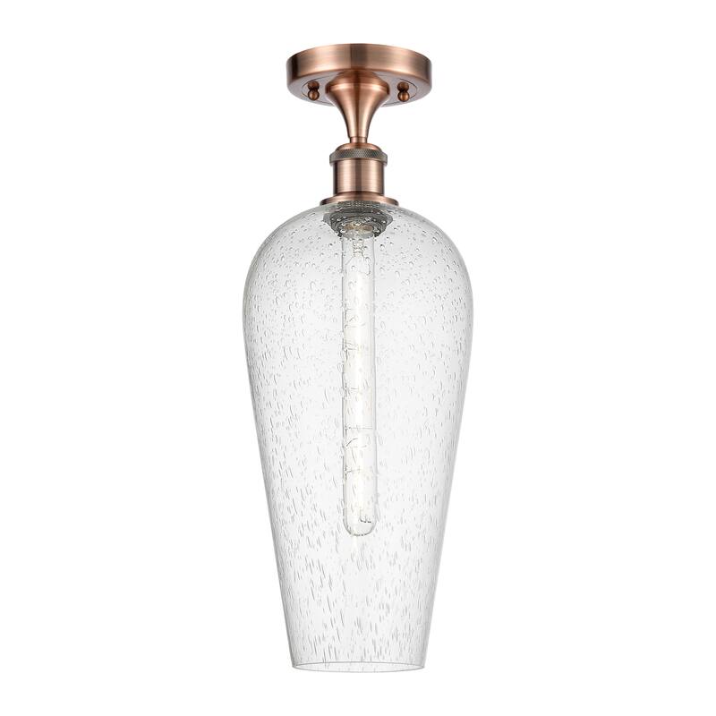 Innovations Lighting Endless Possibilities Ballston - Chelsea - 1 Light 8" Semi-Flush Mount - Antique Copper/Seedy