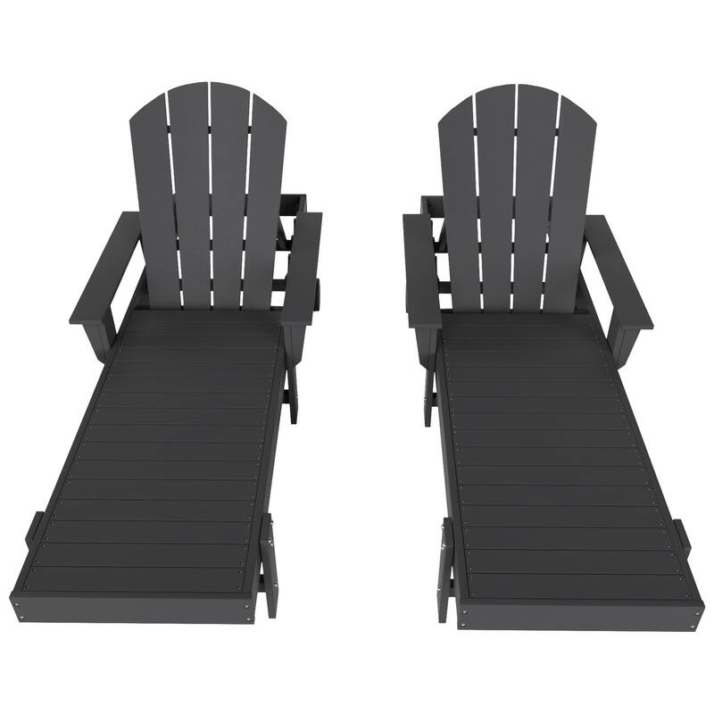 Polytrends Laguna Hdpe All Weather Outdoor Patio Pool Reclining Chaise Lounge With Arms And Wheels (Set Of 2)