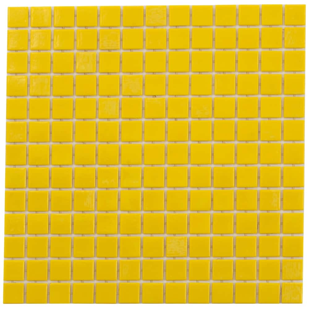 Apollo tile 12" x 12" Dune Glossy Lemon Yellow Glass Tile (20 sq ft/case) - 20 Pack