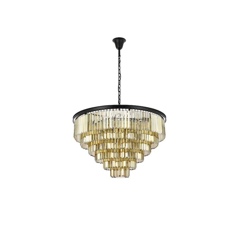 Royce Edge 33-Light Matte Black Chandelier