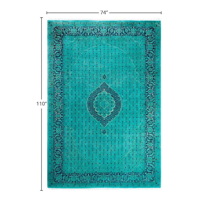 Contemporary Overdyed Wool Hand Knotted Area Rug - 6' 2" x 9' 2"