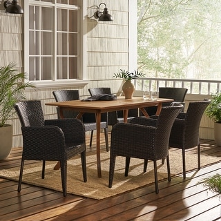 Henaya Outdoor 7-piece Wood Dining Set by Christopher Knight Home