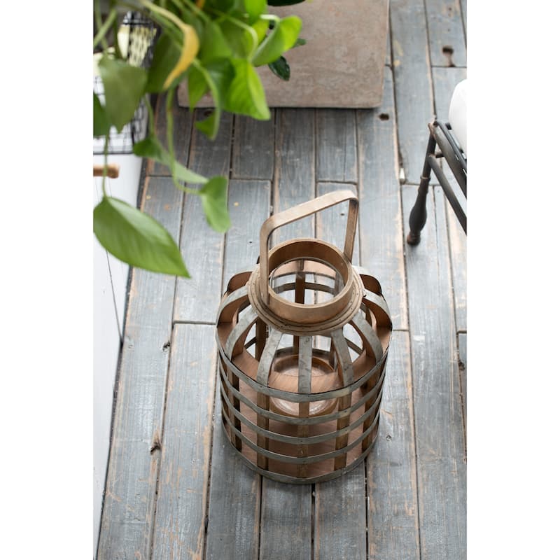 Decorative Lantern with Handle, Wooden Lantern for Indoor Outdoor, Home Garden Wedding