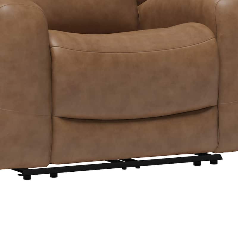 Furniture of America Rhea Modern Brown Top Grain Leather Manual Recliner