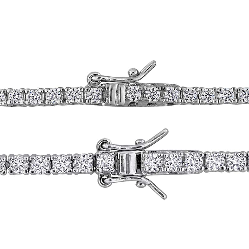 Miadora Sterling Silver Created Gemstone Necklace and Bracelet Set