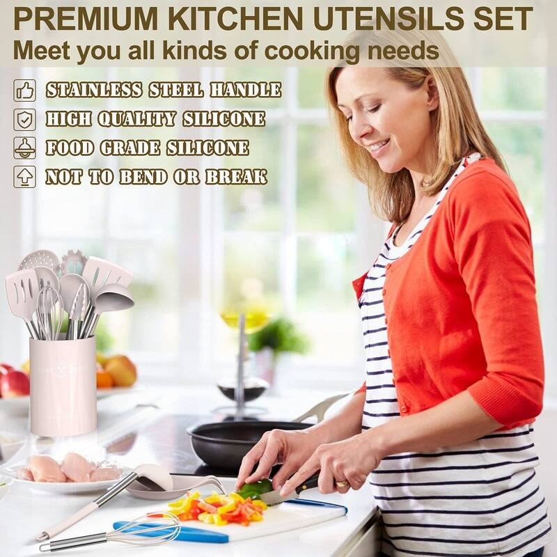 Silicone Kitchen Cooking Utensils Set-Umite Chef 43 pcs Heat Resistant Kitchen Utensils