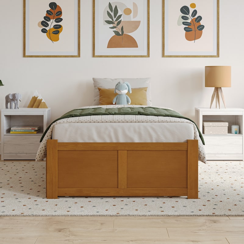 Concord Platform Bed with Footboard and Twin Trundle Bed