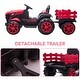 preview thumbnail 17 of 26, Kids Ride On Tractor with Trailer, 12V Battery Powered Electric Kids Car Vehicle Toys - 61.8x27.8x23.6in