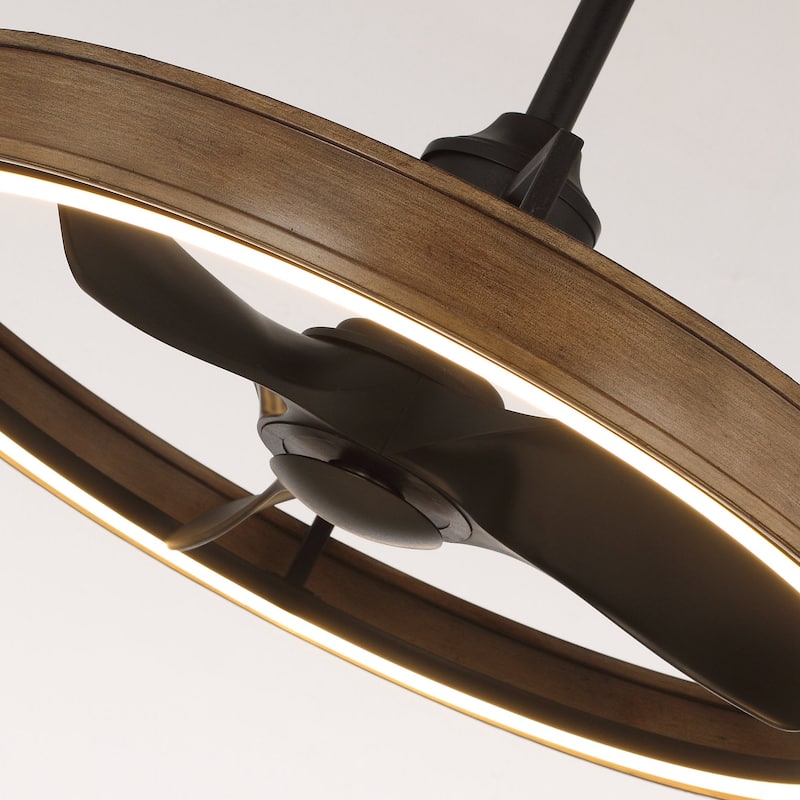 27" Farmhouse Fandelier Ceiling Fan with LED Light