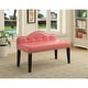 preview thumbnail 3 of 4, Furniture of America Kopt Modern Pink Faux Leather Tufted Accent Bench