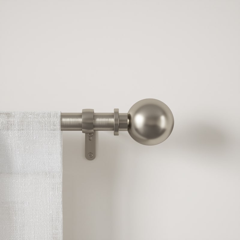 Adjustable Curtain Rod 36-72 Nickel Finish, Single Rod for Windows - M