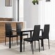 preview thumbnail 2 of 7, 5Pcs Glass Top&Upholstered Dining Set with 1 Table&4 Faux Leather Chairs for Small House Apartment Dining Room