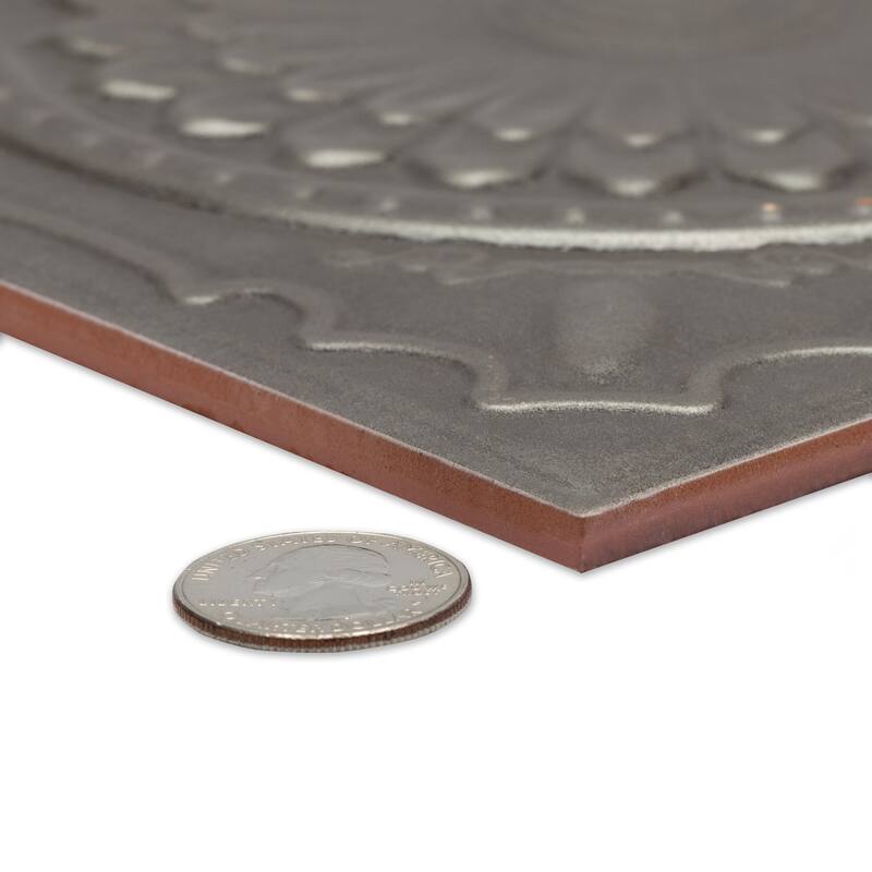 Merola Tile Ritz Metallo Silver 7-7/8" x 7-7/8" Ceramic Wall Tile