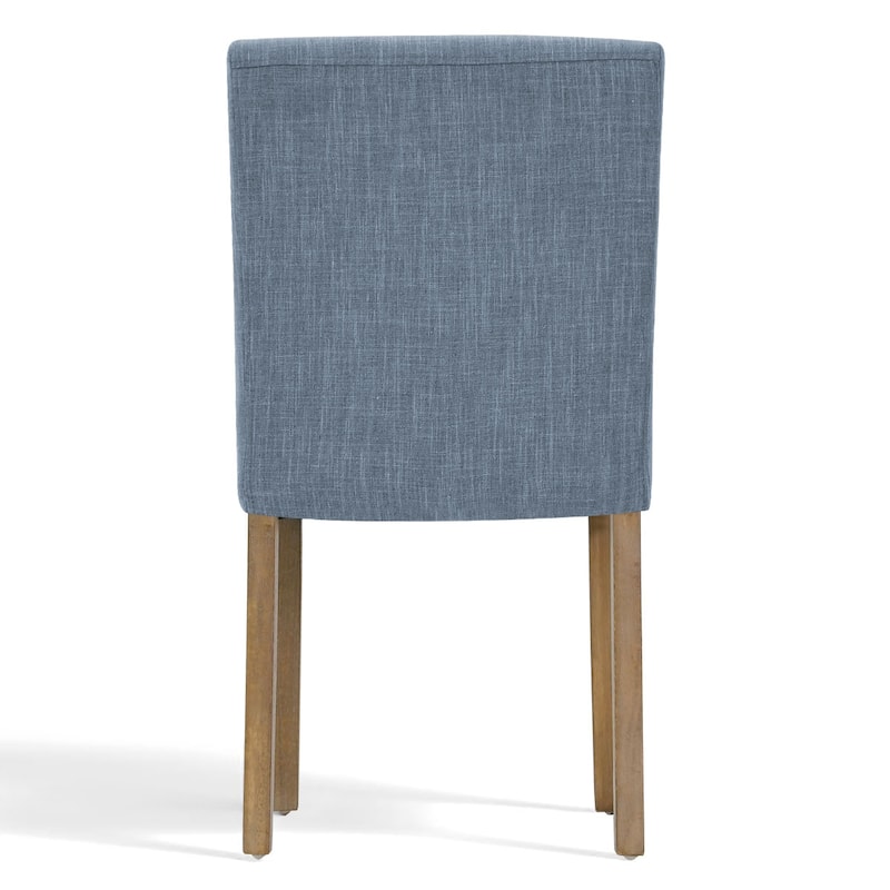 Parsons Dining Chairs with Linen Upholstery and Solid Wood Legs