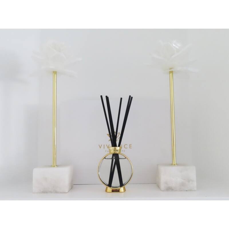 White Flower Scent Gold Plated Reed Diffuser