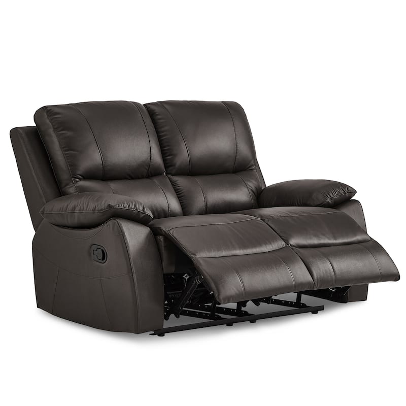Harrington Faux Leather Manual Double Reclining Loveseat