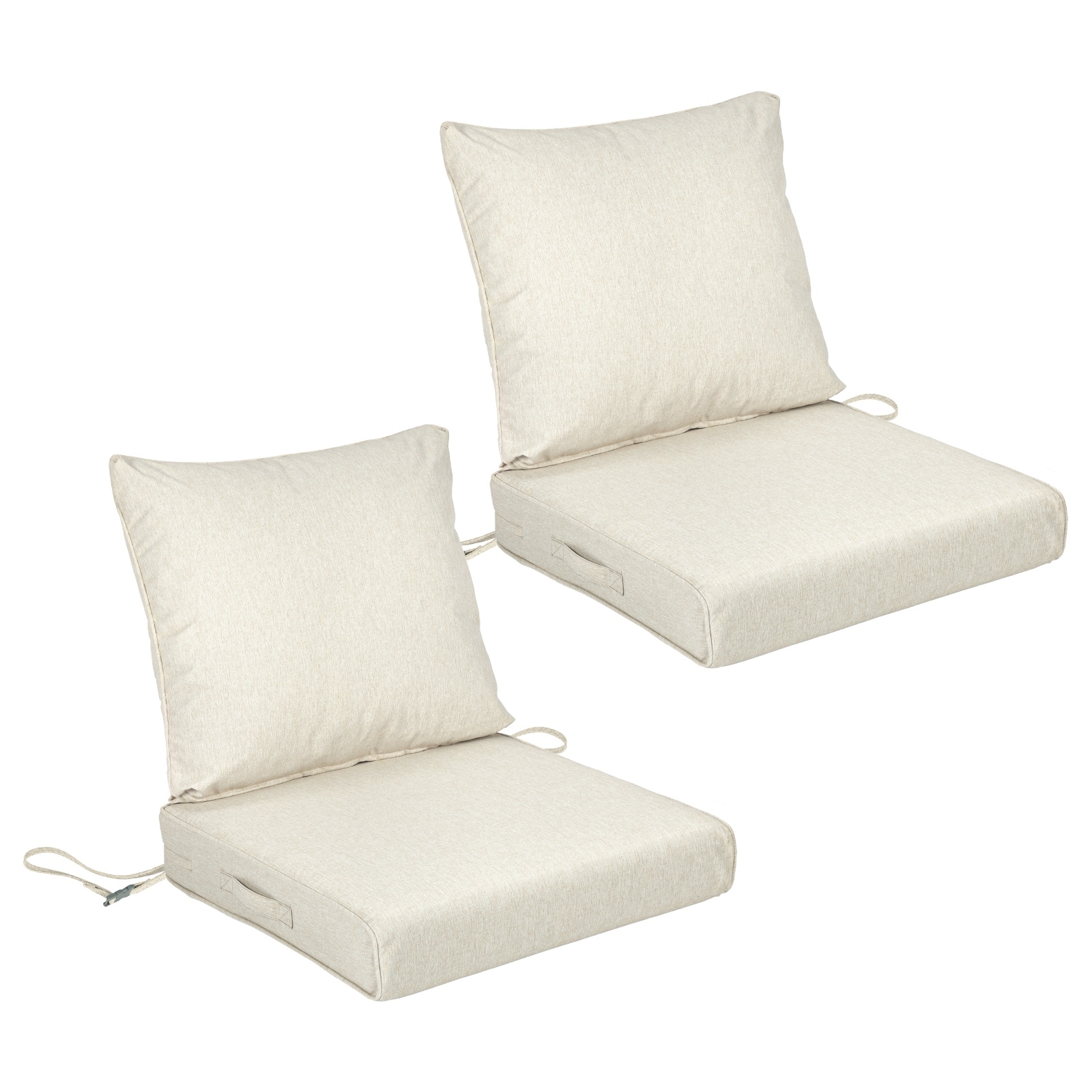 Aoodor Outdoor Deep Seat Cushion Set, Set of 2