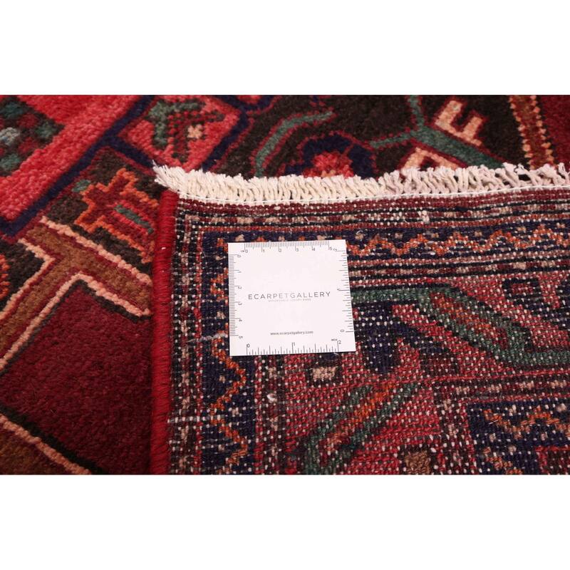 ECARPETGALLERY Hand-knotted Anatolian Dark Red Wool Rug - 3'7 x 7'0