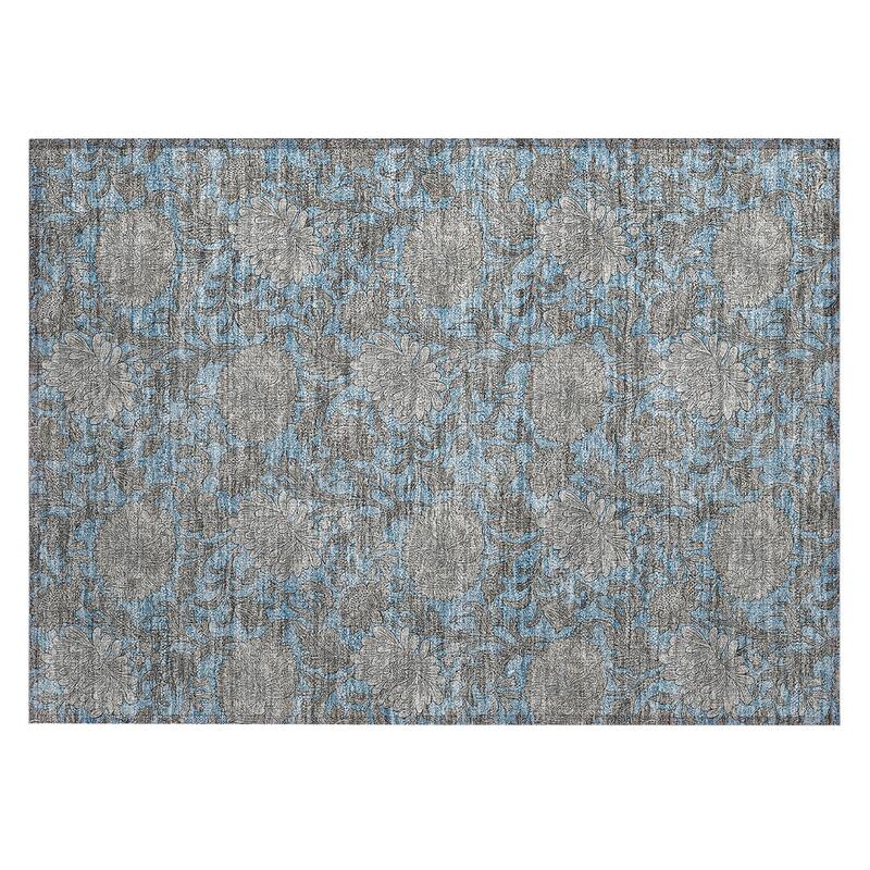 Machine Washable Indoor/ Outdoor Chantille Floral Rug