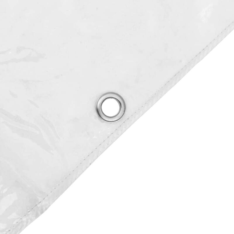 vidaXL Clear Tarpaulin with Eyelets 6.6/9.8x6.6/9.8/13.1/16.4/19.7/26.2' PVC - Transparent