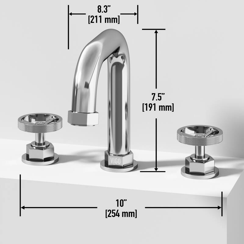 VIGO Hart 7" H 2-Handle Widespread Bathroom Faucet