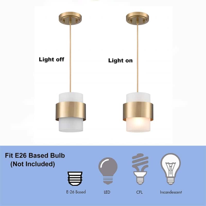 Syros Modern Pendant Light Industrial Mini Cylinder w/ Glass Shade