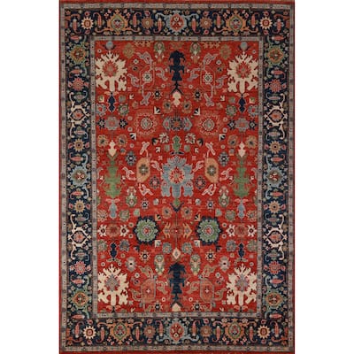Vegetable Dye Floral Ziegler Rug Hand-Knotted Wool Carpet - 6'7"x 9'11"