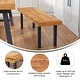 preview thumbnail 6 of 10, Indoor/Outdoor Solid Acacia Wood Slat Top Bench with Wood Legs