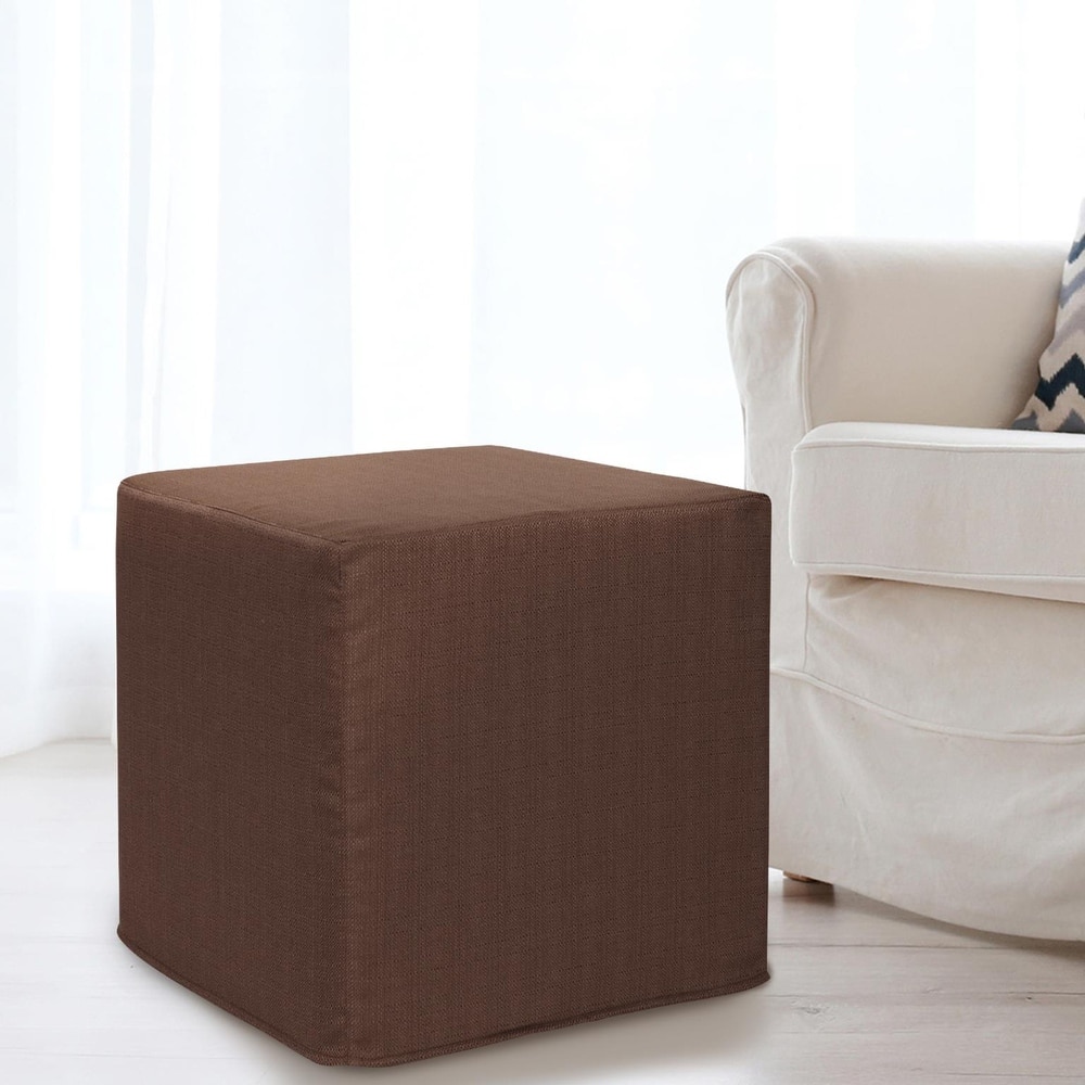 Allan Andrews No Tip Block Ottoman with Cover, Sterling Collection