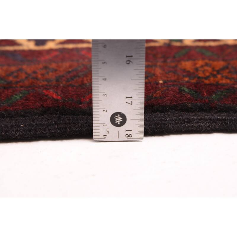 ECARPETGALLERY Hand-knotted Teimani Dark Red Wool Rug - 3'10 x 6'4