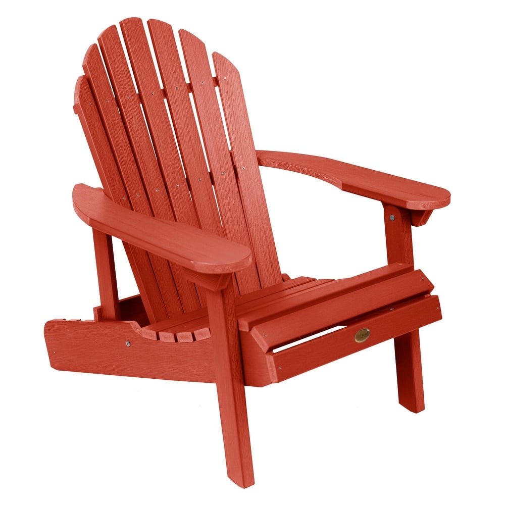 Eco-friendly Synthetic Wood Folding and Reclining Adirondack Chair