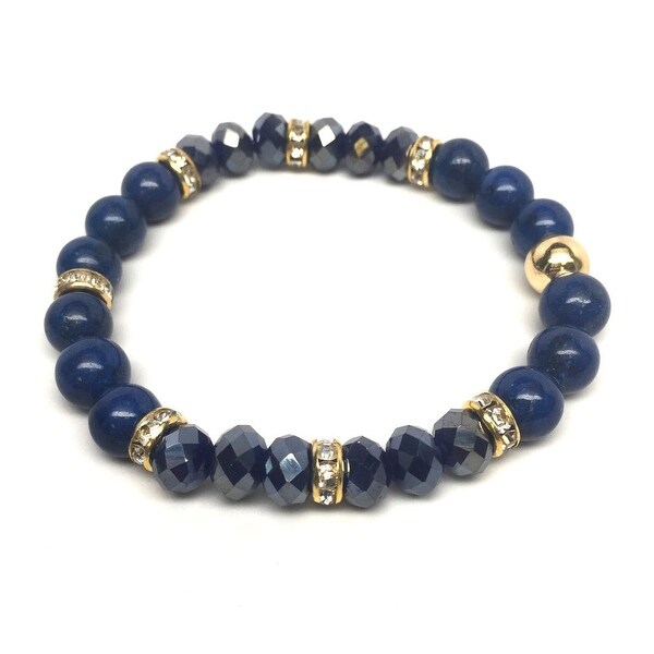 Blue Jade Posh 7" Stretch Bracelet