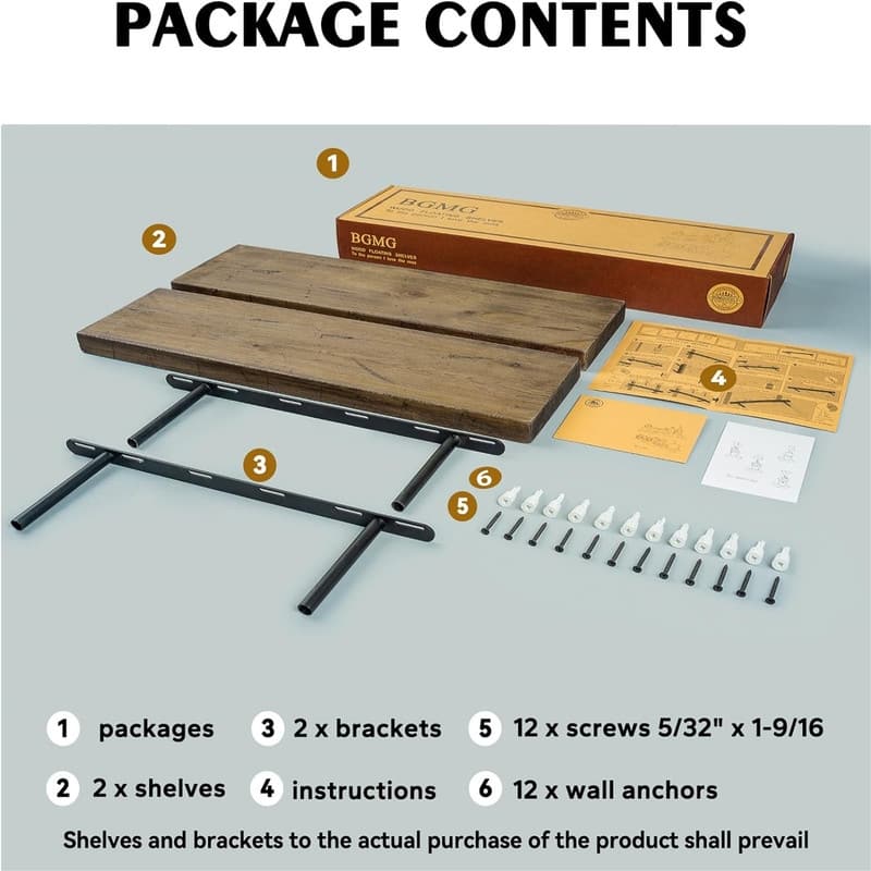 Wood Floating Shelves 24 inch
