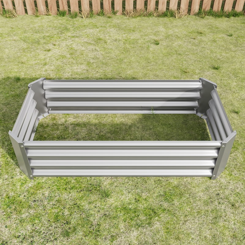Metal Raised Rectangle Planter Beds for Plants, Metal Oval Raised Garden Bed Planter