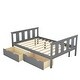 preview thumbnail 13 of 16, Full Size Classic Modern Design Solid Wood Platform Bed Frame with Storage Drawers, Headboard and Footboard