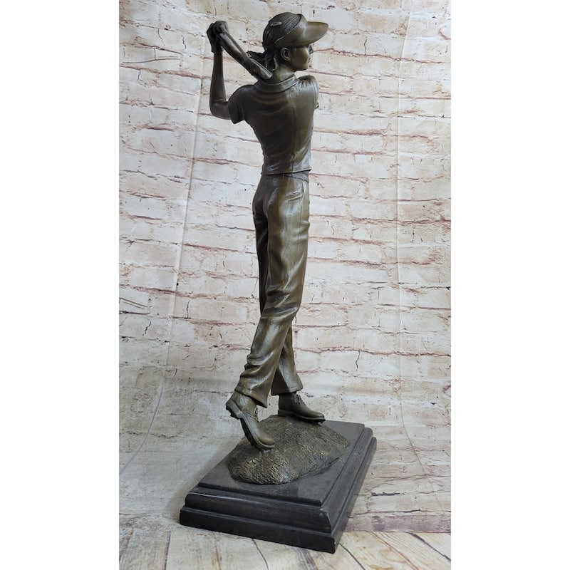 Extra Large Female Golfer Golf Sport Trophy Award Bronze Statue Sculpture Figure