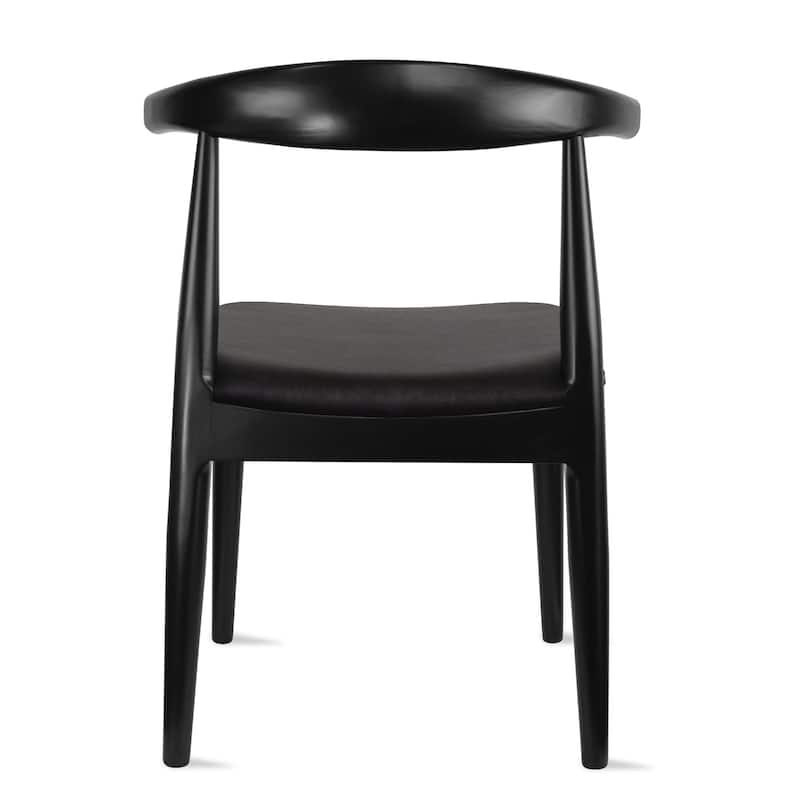 Natural Solid Wood Dining Elbow Chairs With PU Leather or Beige Fabric Cushion Seat And Oak Frame