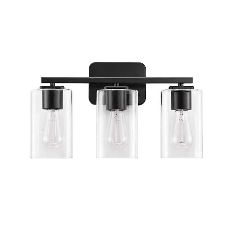 KAWOTI 3-light Modern Bathroom Vanity Lights with Glass Shades