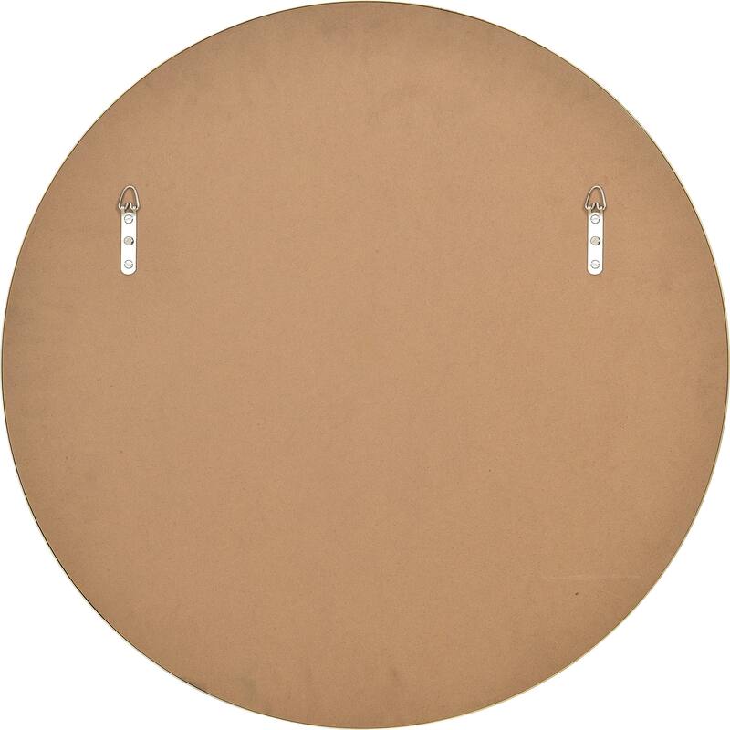 Round Framed Wall Mirror - 30" - Gold