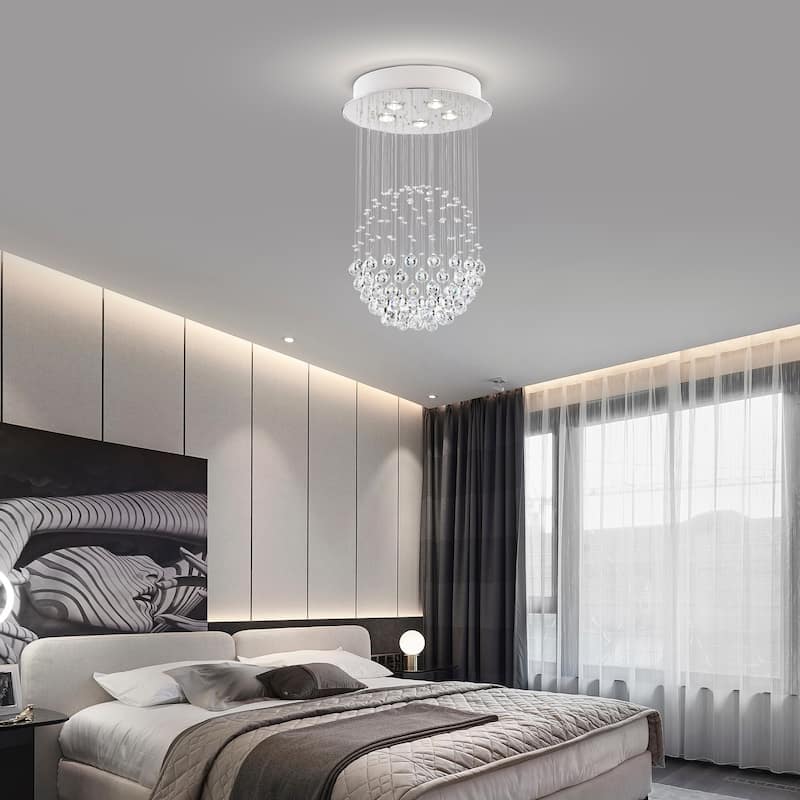 Sarema Rain Drop 5-Light Flush Mount for Kitchen, Living/Dining Room, Bedroom