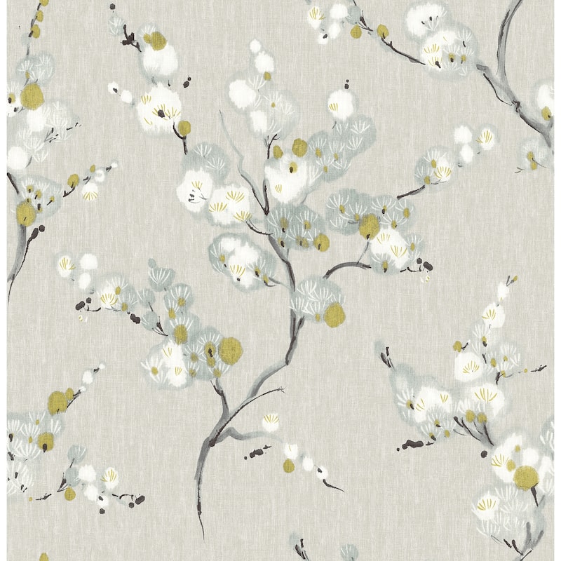 Flowers Keely Bliss Blue Floral 33' L X 20.5" W Wallpaper Roll - Blue