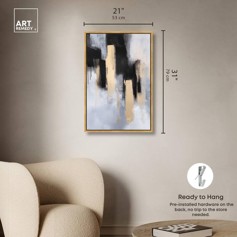 Onyx and Aureolin II Canvas by Art Remedy